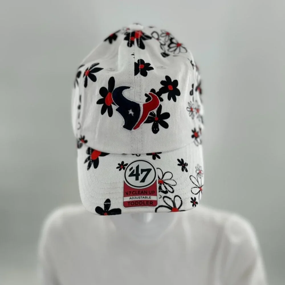 NWT Houston Texans '47 Girls Toddler Daisy Delight Clean Up Adjustable‎ Hat